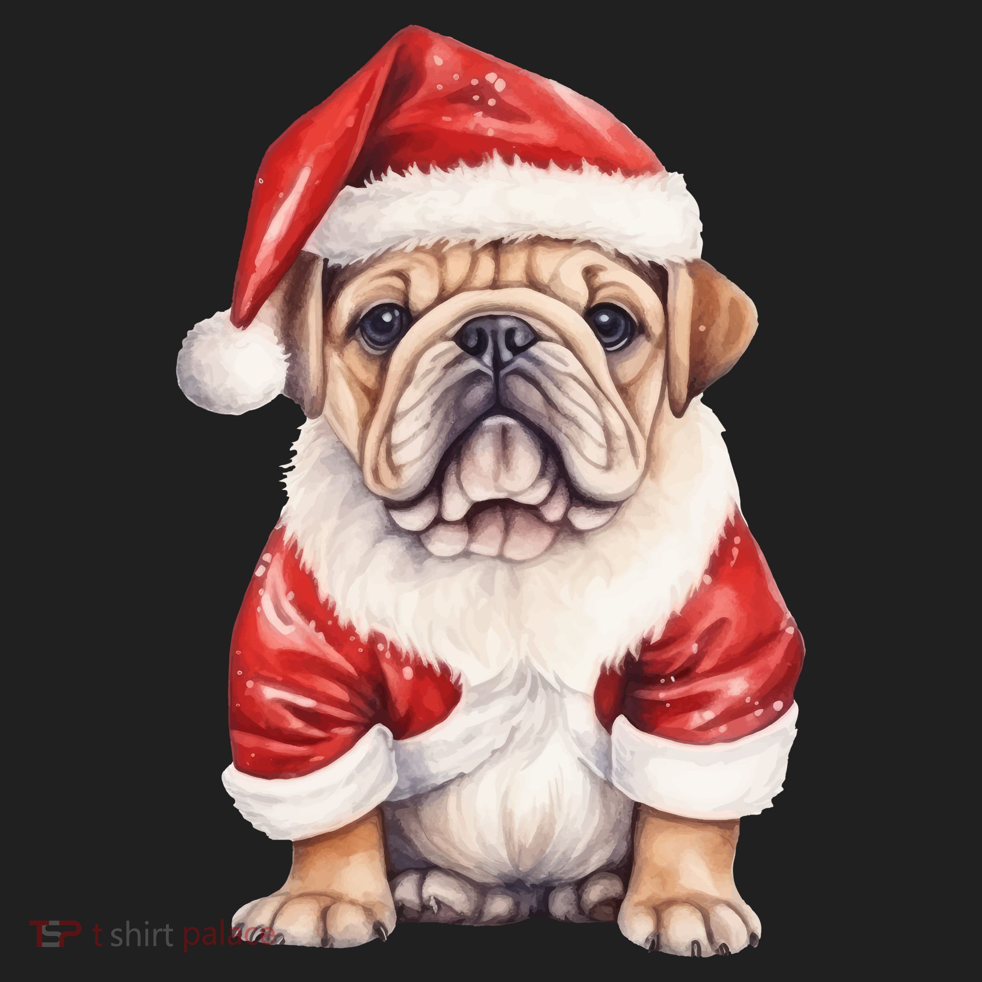 Christmas Pug Dog Cute Holiday Golf Towel