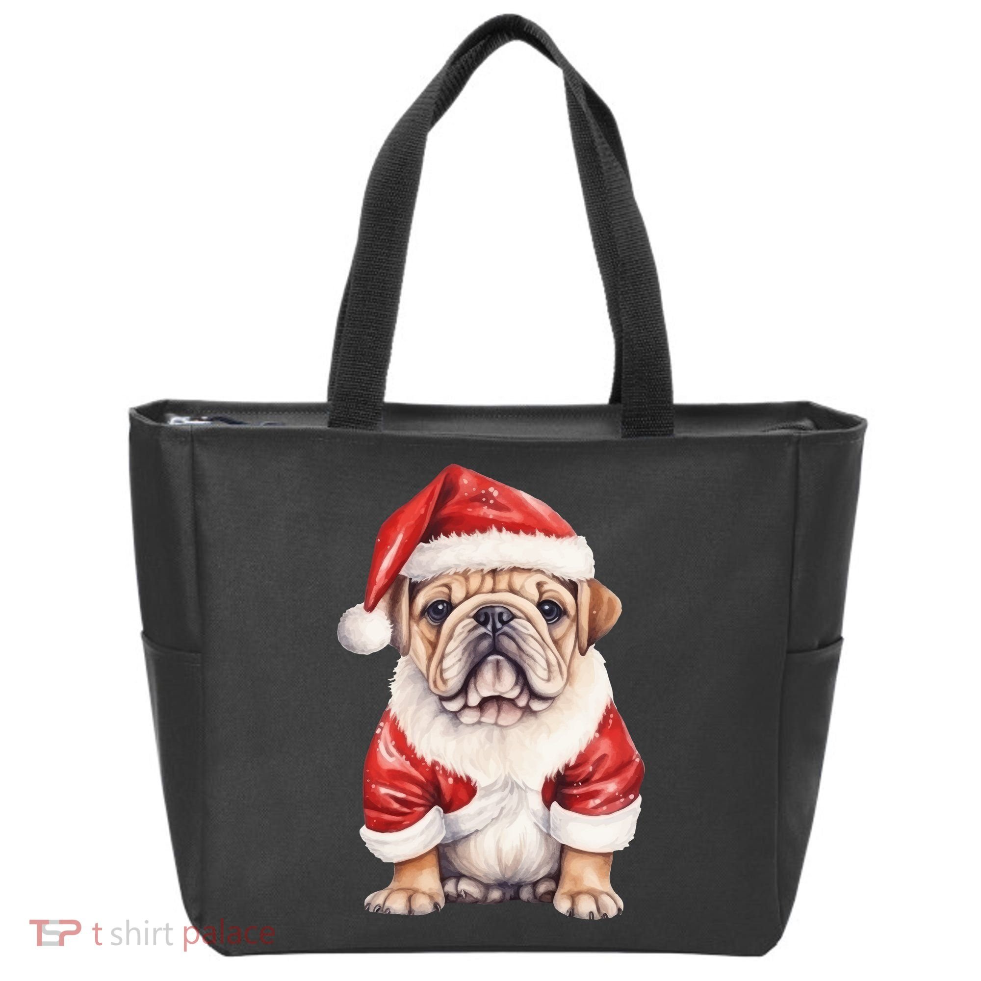 Christmas Pug Dog Cute Holiday Tote Bag