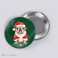 Christmas Pug Dog Cute Holiday Button thumb 0