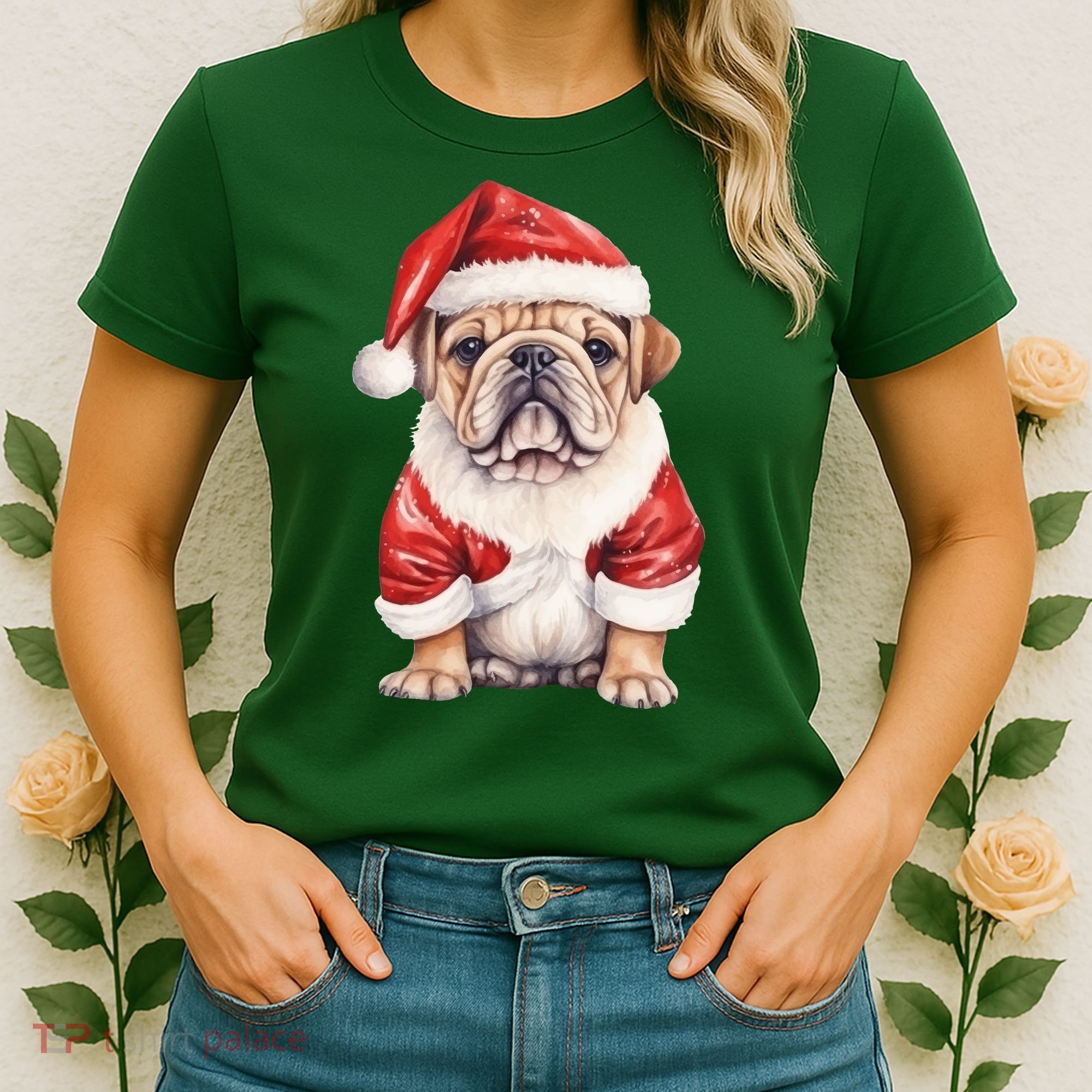 Christmas Pug Dog Cute Holiday Women's T-Shirt