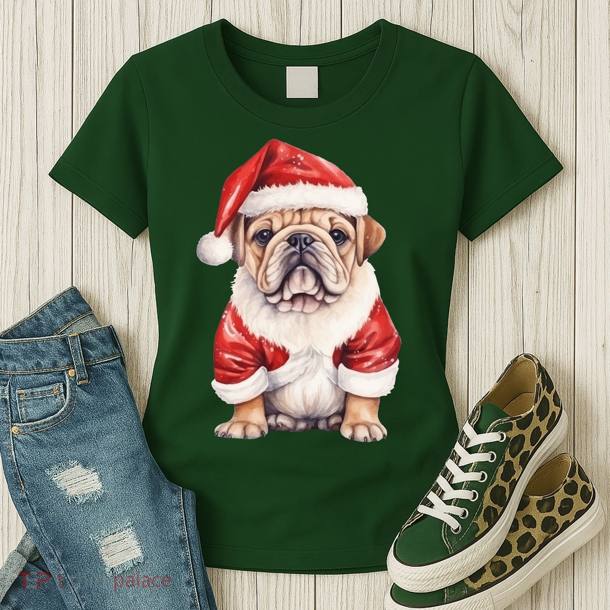 Christmas Pug Dog Cute Holiday Women's T-Shirt