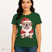 Christmas Pug Dog Cute Holiday Women's T-Shirt thumb 4