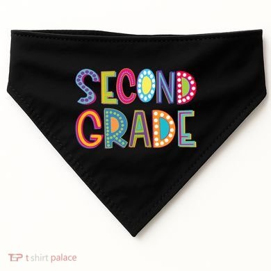 Cute Polka Dot Second Grade 2nd Grade School Teacher USA-Made Doggie Bandana