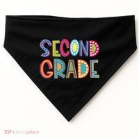 Cute Polka Dot Second Grade 2nd Grade School Teacher USA-Made Doggie Bandana thumb 0