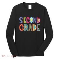 Cute Polka Dot Second Grade 2nd Grade School Teacher Long Sleeve Shirt thumb 0