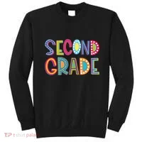Cute Polka Dot Second Grade 2nd Grade School Teacher Sweatshirt thumb 0
