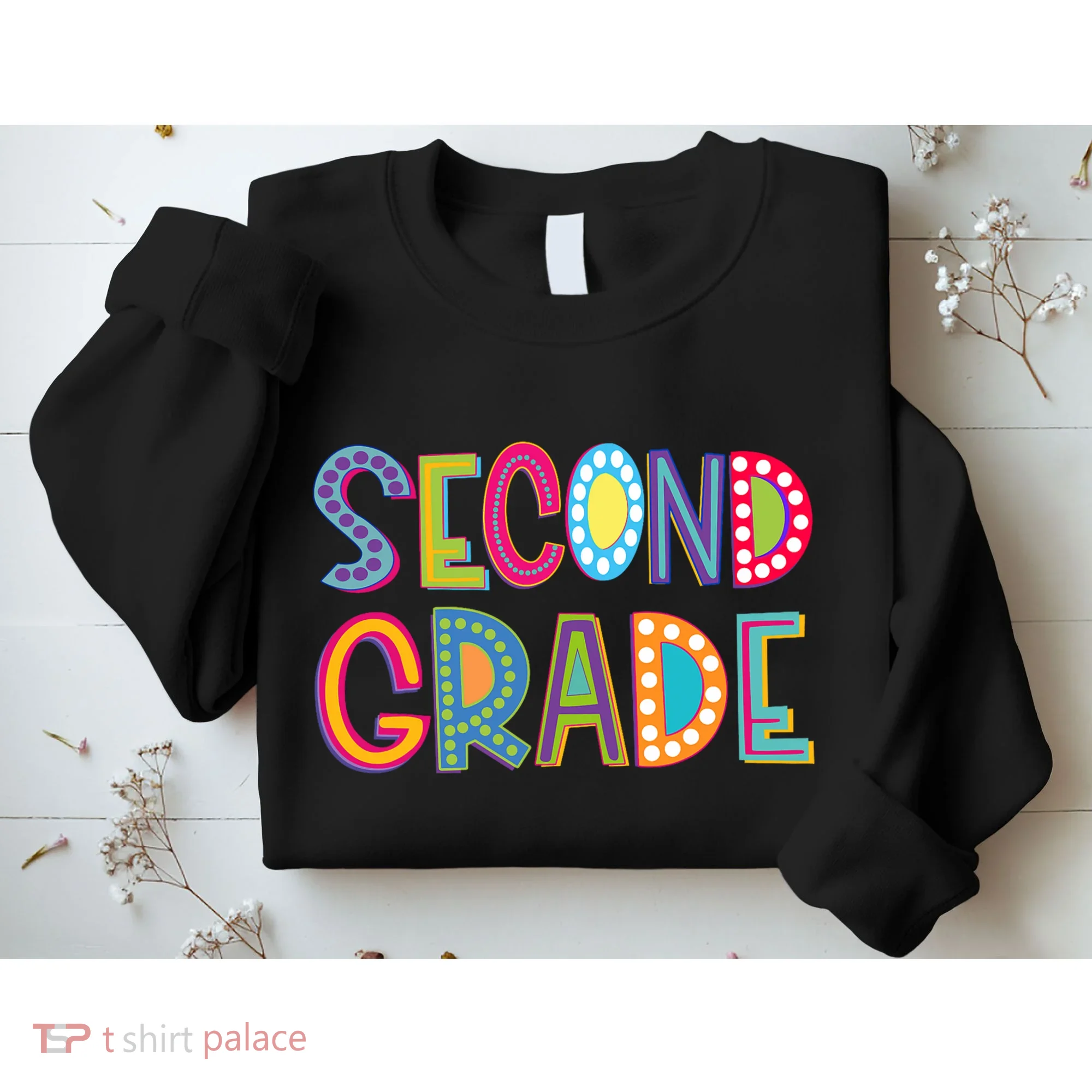 Cute Polka Dot Second Grade 2nd Grade School Teacher Sweatshirt