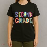 Cute Polka Dot Second Grade 2nd Grade School Teacher T-Shirt thumb 4