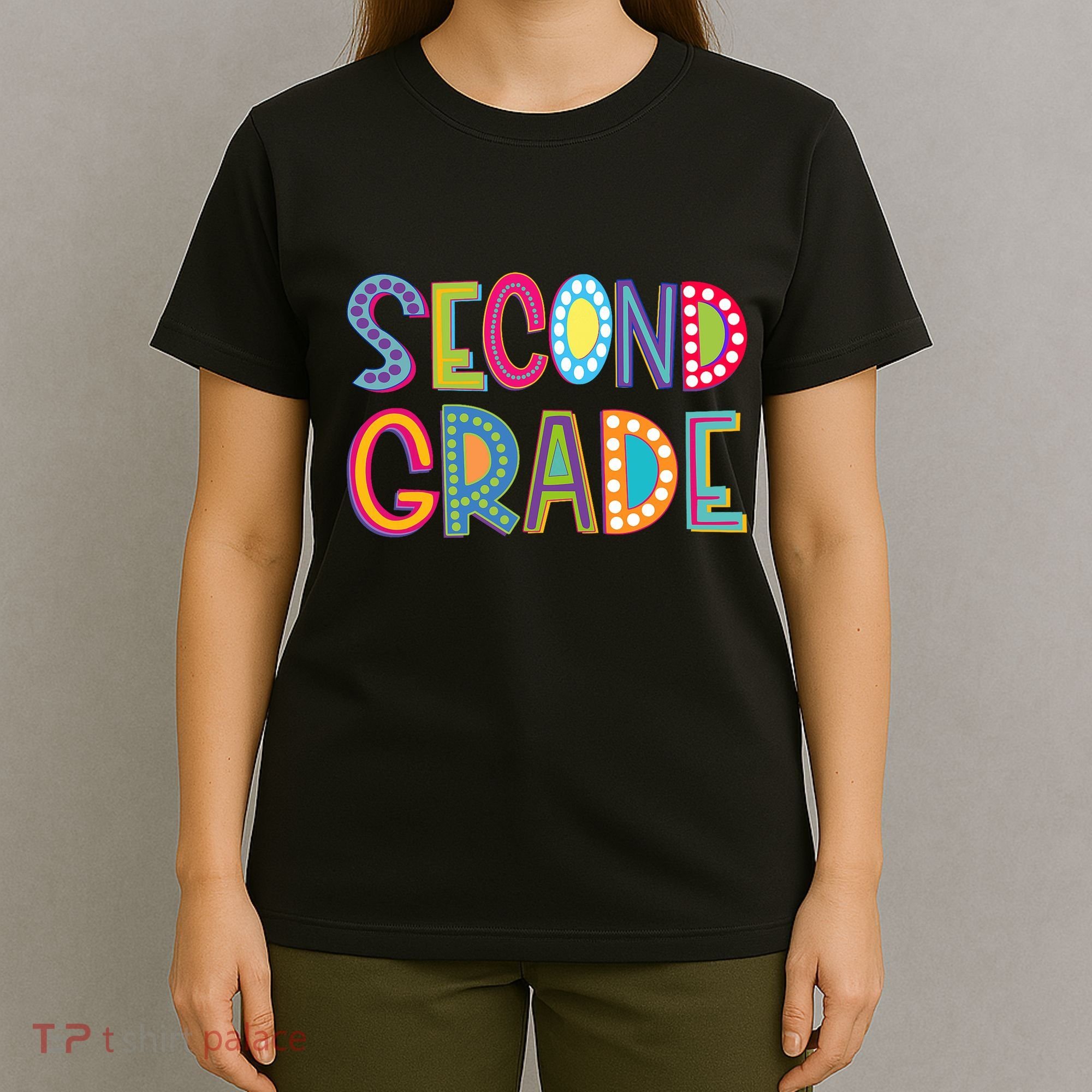 Cute Polka Dot Second Grade 2nd Grade School Teacher T-Shirt
