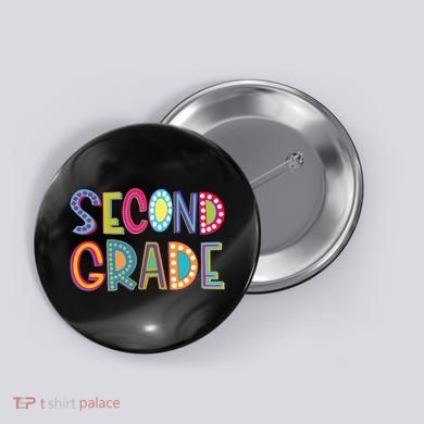 Cute Polka Dot Second Grade 2nd Grade School Teacher Button