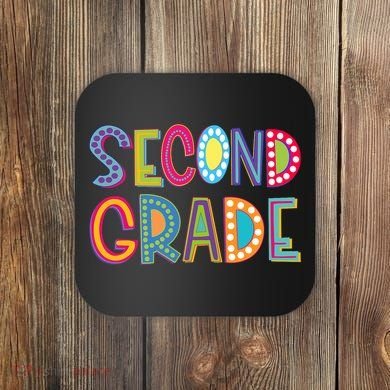 Cute Polka Dot Second Grade 2nd Grade School Teacher Coaster