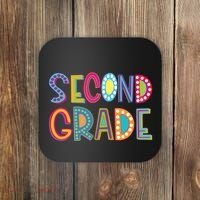 Cute Polka Dot Second Grade 2nd Grade School Teacher Coaster thumb 0