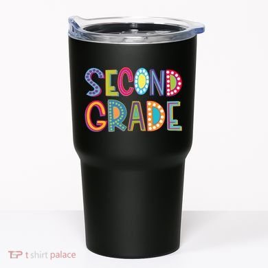 Cute Polka Dot Second Grade 2nd Grade School Teacher Tumbler
