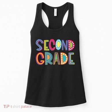 Cute Polka Dot Second Grade 2nd Grade School Teacher Women's Tank Top