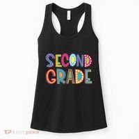 Cute Polka Dot Second Grade 2nd Grade School Teacher Women's Tank Top thumb 0