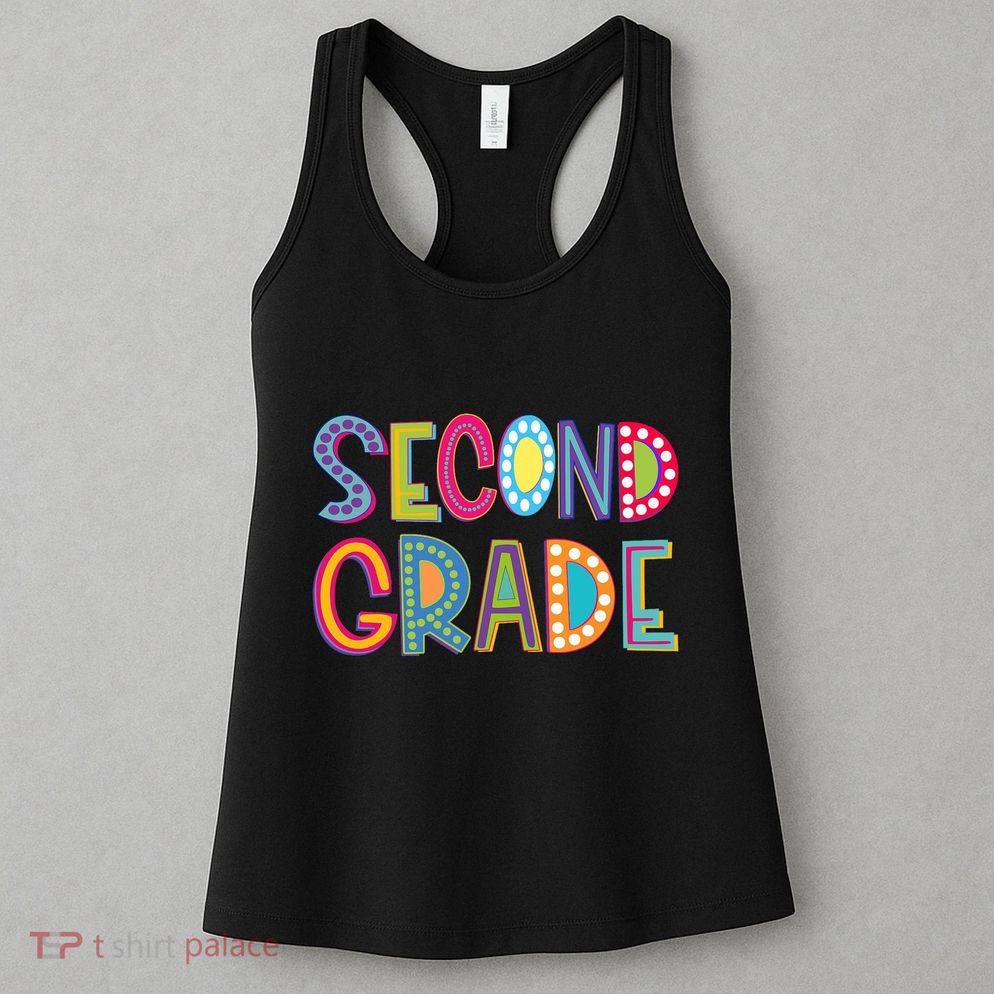 Cute Polka Dot Second Grade 2nd Grade School Teacher Women's Tank Top