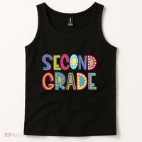Cute Polka Dot Second Grade 2nd Grade School Teacher Tank Top thumb 2