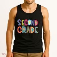 Cute Polka Dot Second Grade 2nd Grade School Teacher Tank Top thumb 3