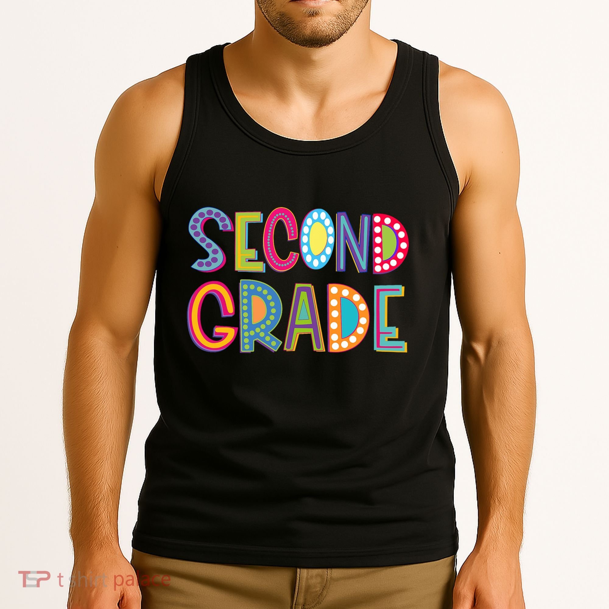 Cute Polka Dot Second Grade 2nd Grade School Teacher Tank Top