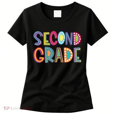 Cute Polka Dot Second Grade 2nd Grade School Teacher Women's T-Shirt
