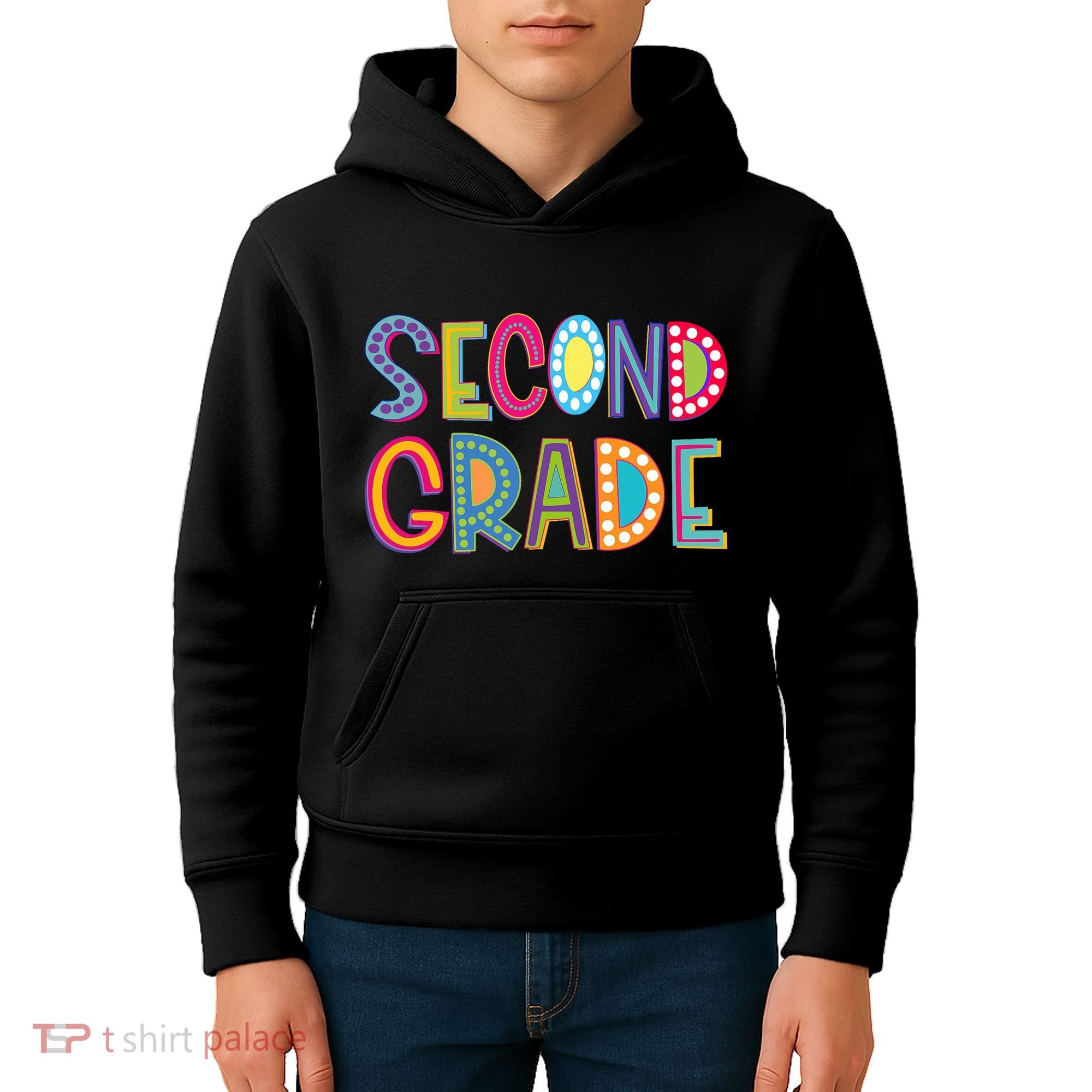 Cute Polka Dot Second Grade 2nd Grade School Teacher Kids Hoodie