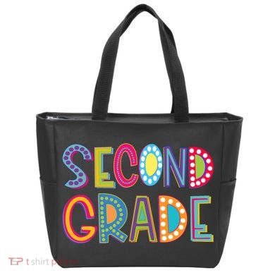 Cute Polka Dot Second Grade 2nd Grade School Teacher Tote Bag