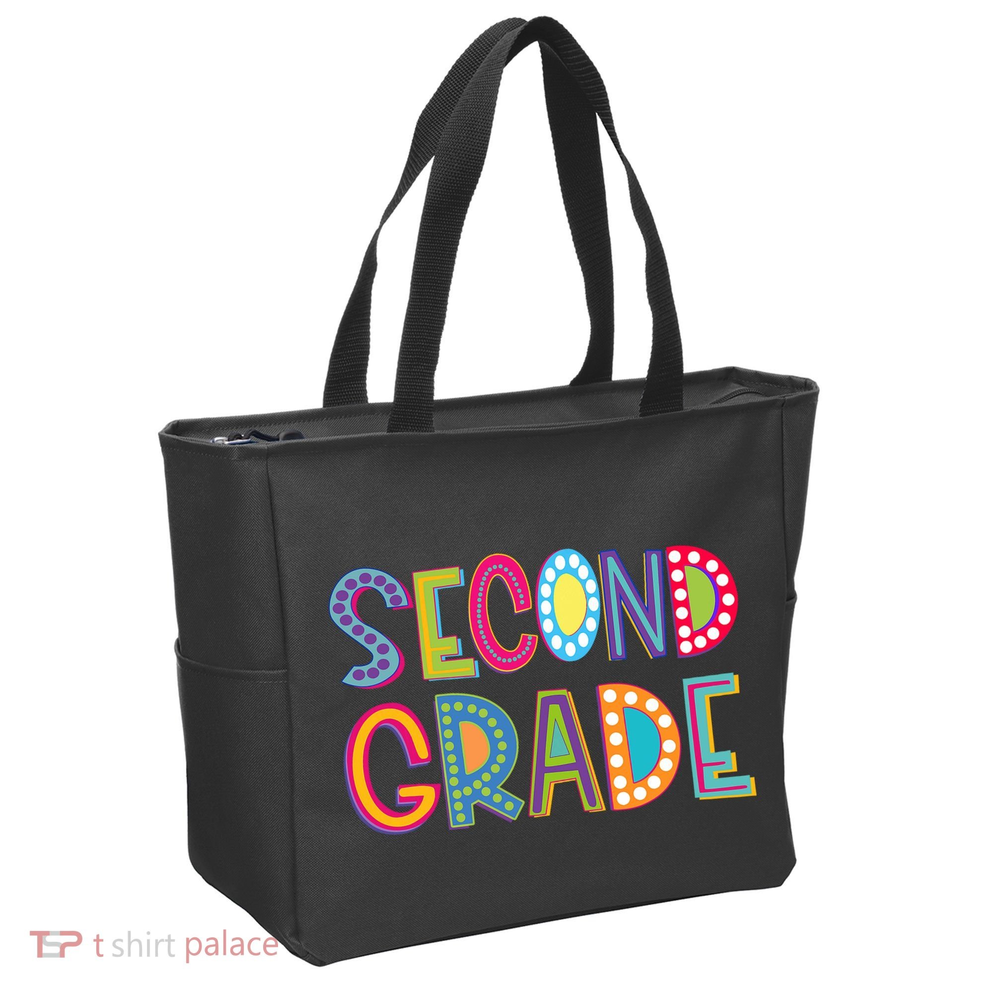 Cute Polka Dot Second Grade 2nd Grade School Teacher Tote Bag