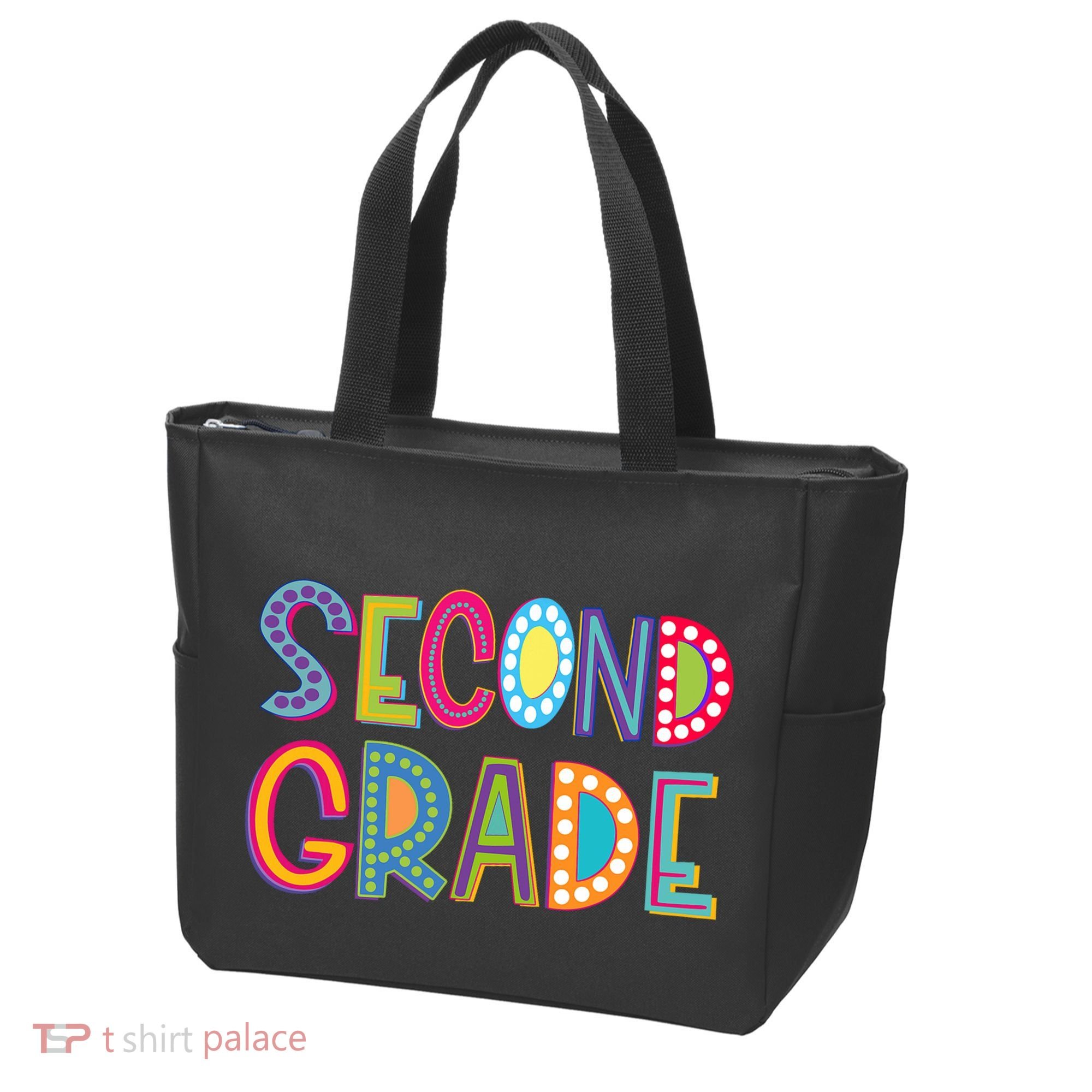 Cute Polka Dot Second Grade 2nd Grade School Teacher Tote Bag