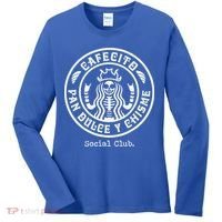 Cafecito Pan Dulce Y Chisme Mexican Latina Concha  Women's Long Sleeve Shirt thumb 0