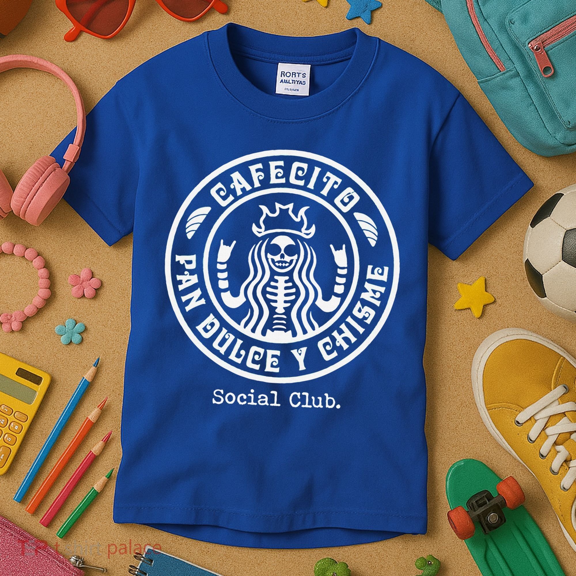Cafecito Pan Dulce Y Chisme Mexican Latina Concha  Kids T-Shirt