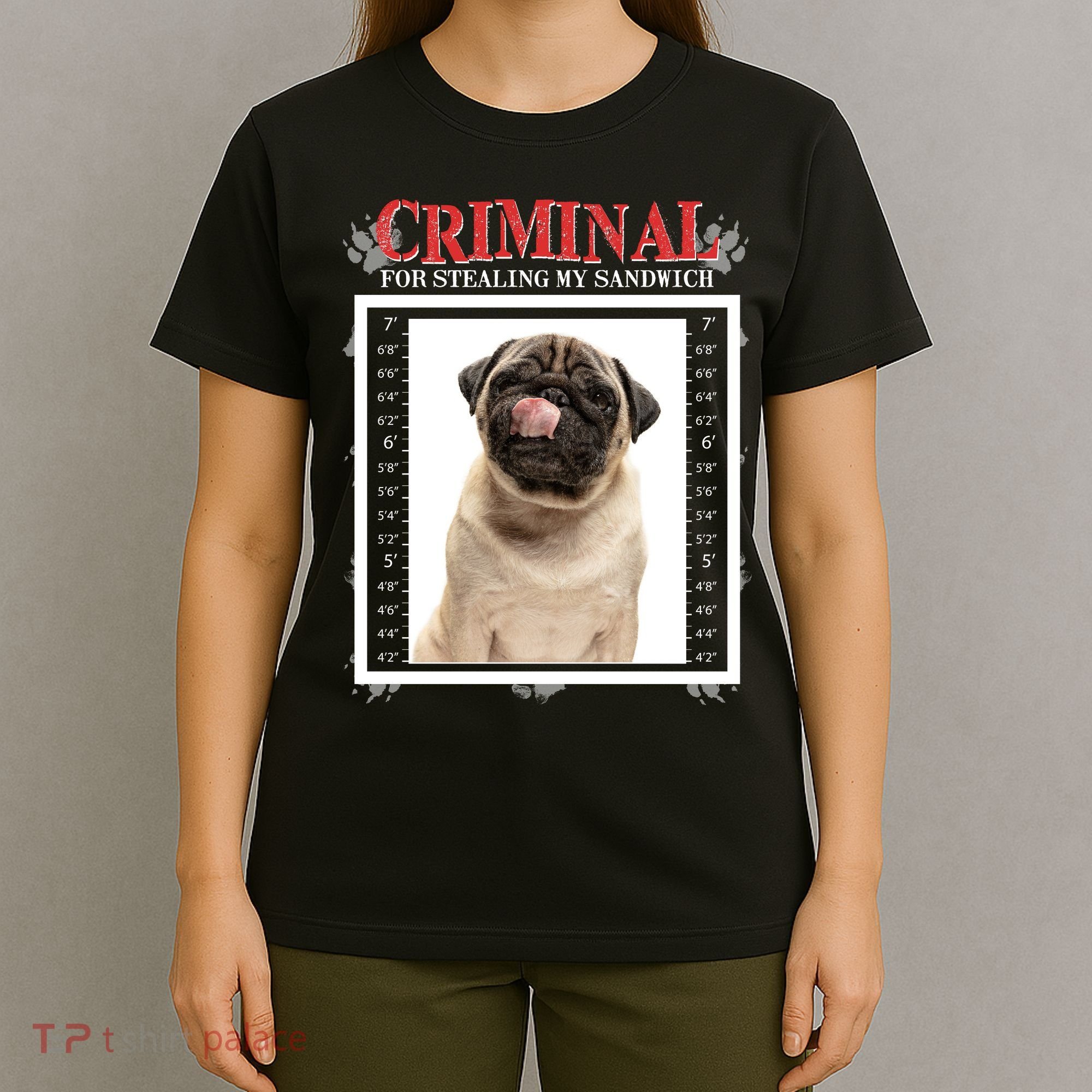 Custom Photo Dog Criminal For Stealing My Sandwich T-Shirt