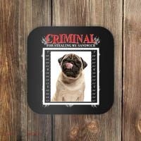 Custom Photo Dog Criminal For Stealing My Sandwich Coaster thumb 0