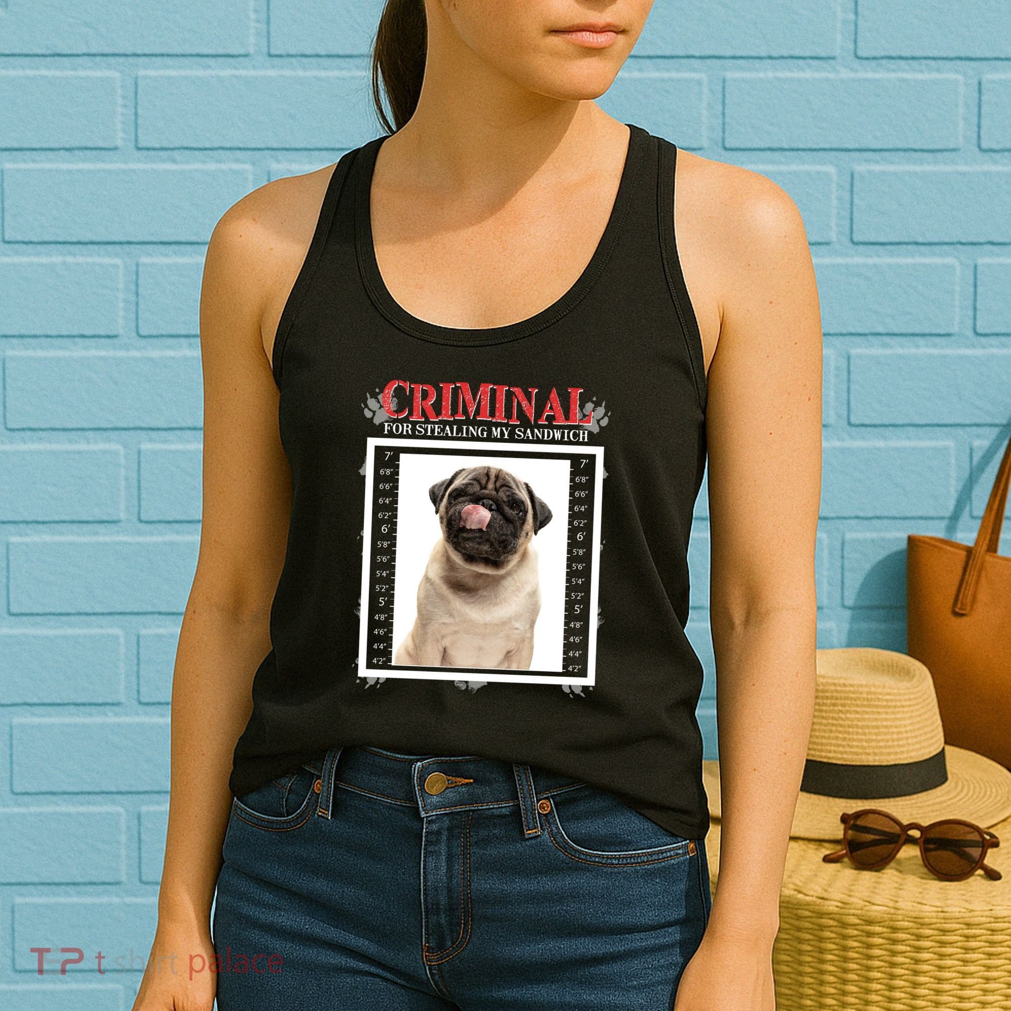 Custom Photo Dog Criminal For Stealing My Sandwich Women's Tank Top