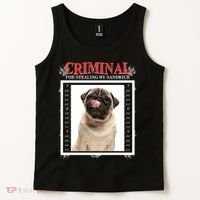 Custom Photo Dog Criminal For Stealing My Sandwich Tank Top thumb 2