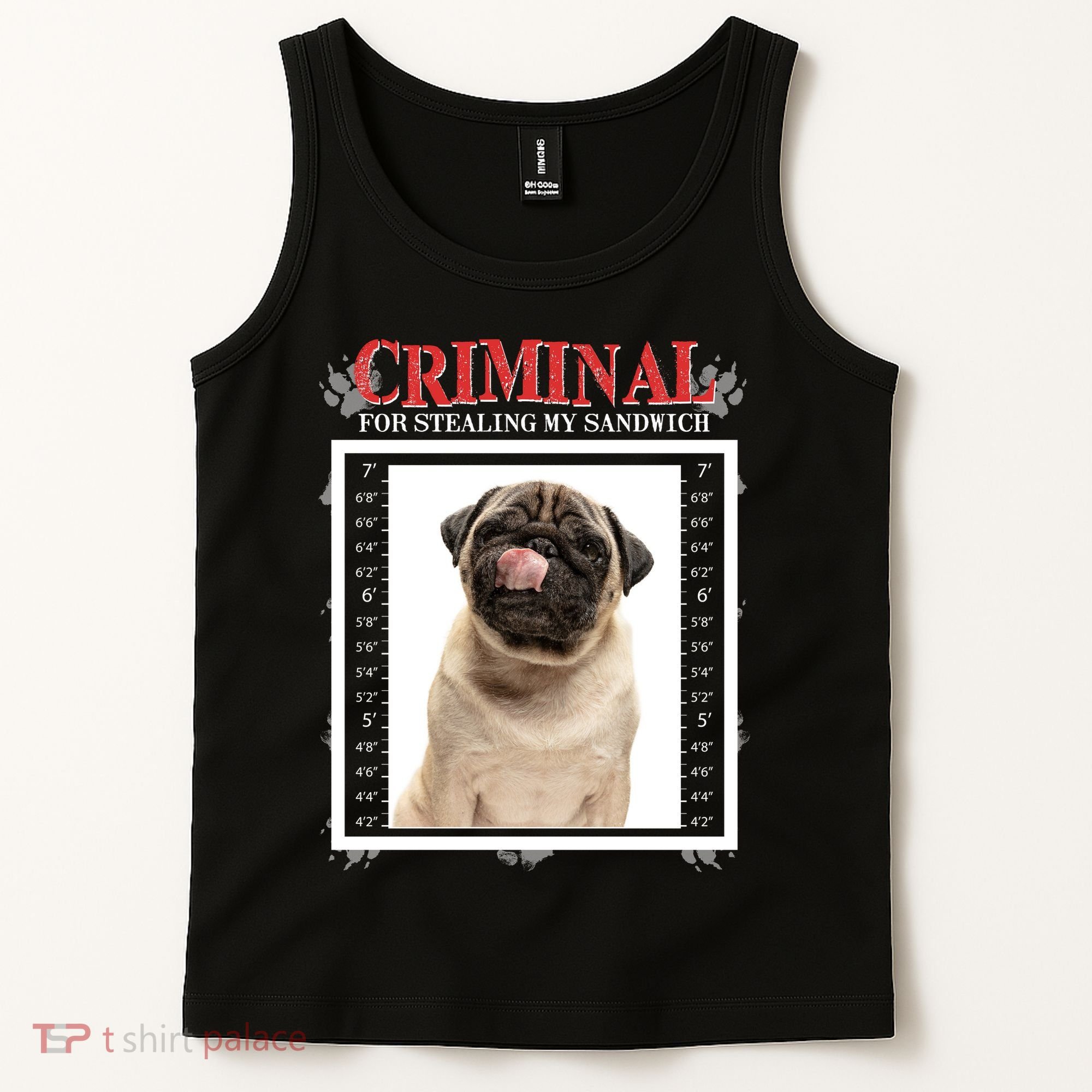 Custom Photo Dog Criminal For Stealing My Sandwich Tank Top