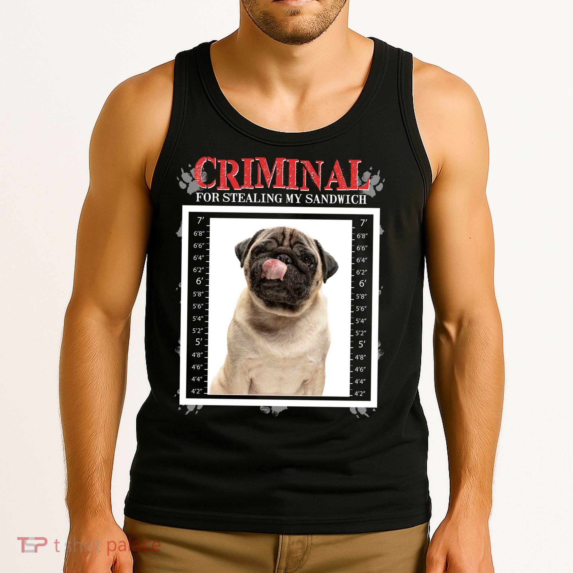 Custom Photo Dog Criminal For Stealing My Sandwich Tank Top