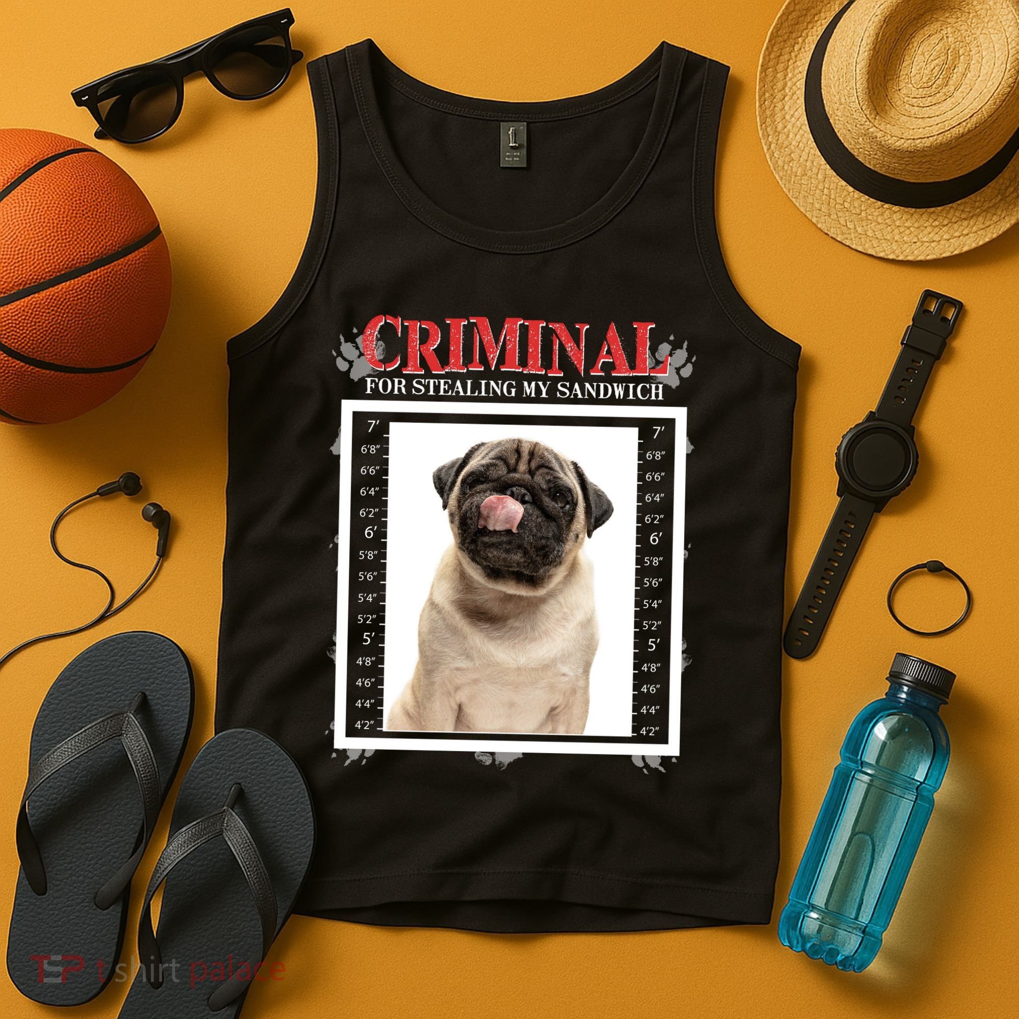 Custom Photo Dog Criminal For Stealing My Sandwich Tank Top