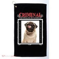 Custom Photo Dog Criminal For Stealing My Sandwich Golf Towel thumb 0