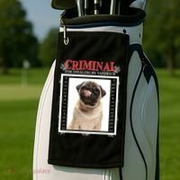 Custom Photo Dog Criminal For Stealing My Sandwich Golf Towel thumb 2