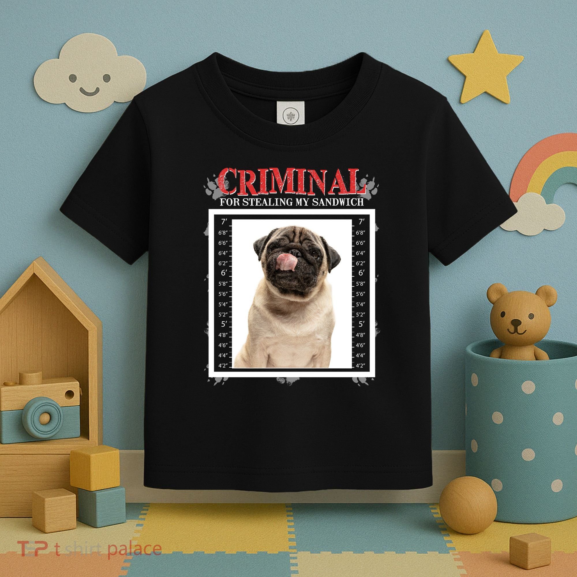 Custom Photo Dog Criminal For Stealing My Sandwich Toddler T-Shirt