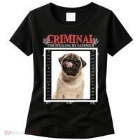 Custom Photo Dog Criminal For Stealing My Sandwich Women's T-Shirt thumb 0