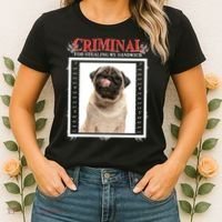 Custom Photo Dog Criminal For Stealing My Sandwich Women's T-Shirt thumb 2