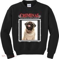 Custom Photo Dog Criminal For Stealing My Sandwich Kids Sweatshirt thumb 0
