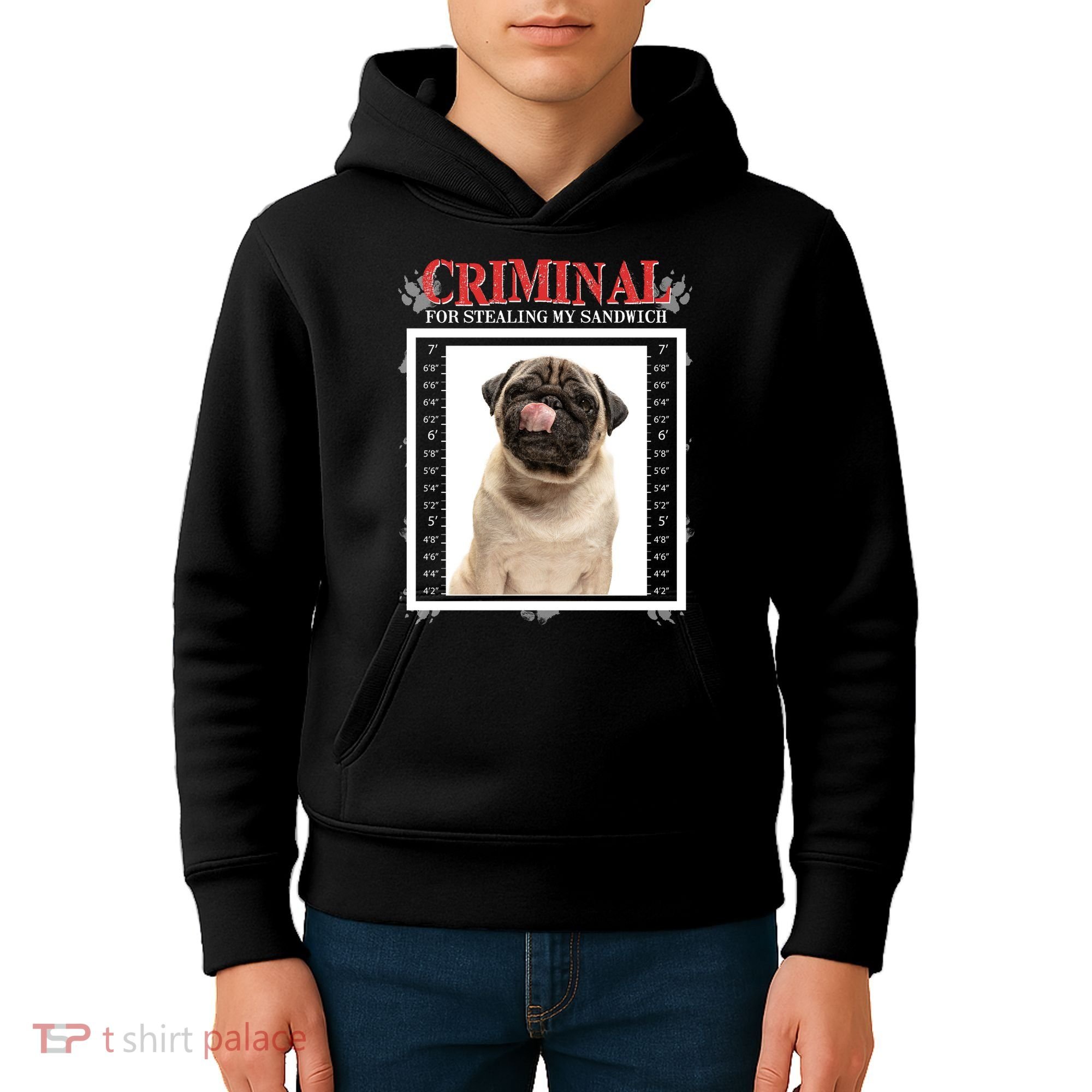Custom Photo Dog Criminal For Stealing My Sandwich Kids Hoodie