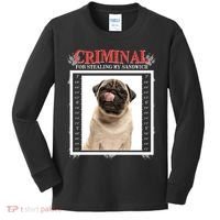 Custom Photo Dog Criminal For Stealing My Sandwich Kids Long Sleeve Shirt thumb 0