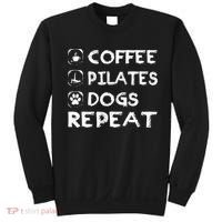 Coffee Pilates Dogs Repeat Funny Pilates Gift Sweatshirt thumb 0