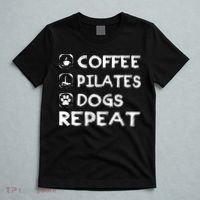 Coffee Pilates Dogs Repeat Funny Pilates Gift T-Shirt thumb 5