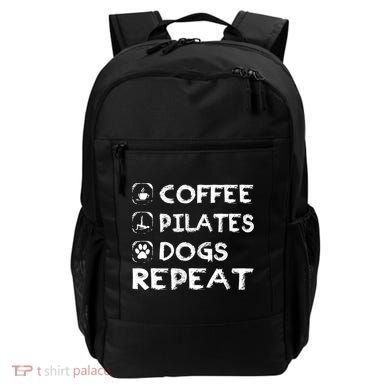 Coffee Pilates Dogs Repeat Funny Pilates Gift Backpack