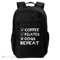 Coffee Pilates Dogs Repeat Funny Pilates Gift Backpack thumb 0