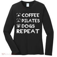 Coffee Pilates Dogs Repeat Funny Pilates Gift Women's Long Sleeve Shirt thumb 0